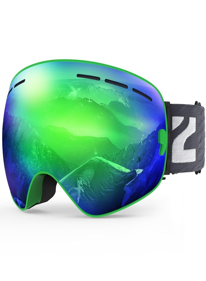 Zionor X Ski Snowboard Snow Goggles OTG Design for Men Women with Spherical Detachable Lens UV Protection Anti-Fog - Image 1
