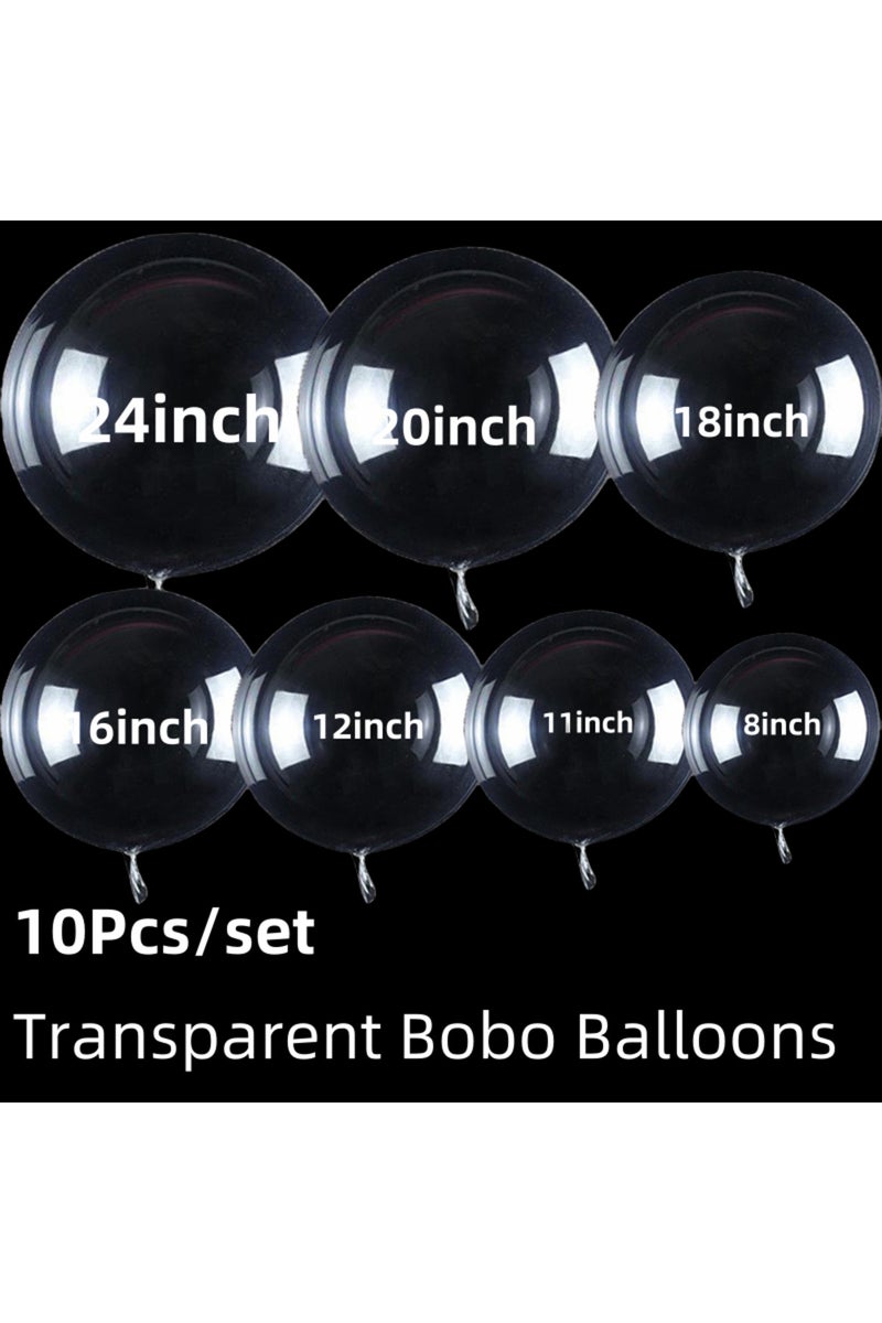 10inch Laser 10pcs 8/10/12/16/18/20/24/inch Transparent Bobo Balloon Clear Bubble Balloon For Weddin