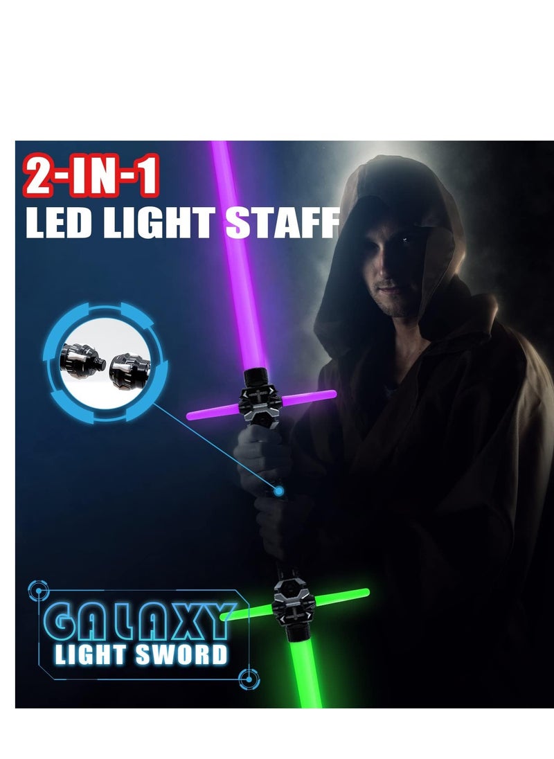 SYOSI 2PCS Light Up Saber for Kid, 2 in 1 Dual Light Up Sabers with FX Sound, Expandable Light Swords Set for Galaxy War Fighter Warriors,  Dress Up Party Birthday Present  - Image 4