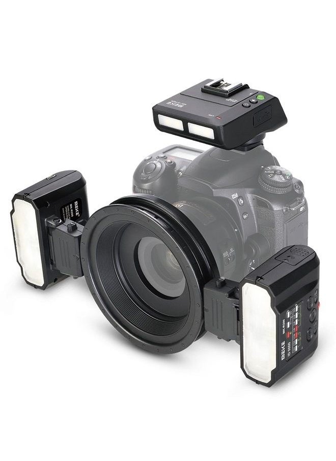 Meke Meike MK-MT24 Close-Up Speedlight Macro Twin Lite Flash Compatible with Nikon F-Mount Z-Mount Digital SLR Cameras D1X D2 D2H D2X D3 D3X D200 D300 D300S D700 D3500 Z6 Z7, etc  - Image 1