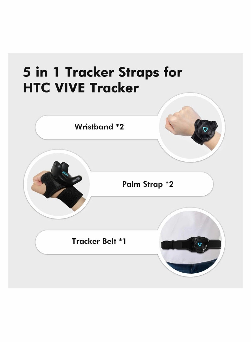 إكسسوارات أحزمة التتبع، أحزمة اليد/القدم القابلة للتعديل لتتبع الجسم بالكامل لجهاز HTC Vive Tracker (حزام تعقب واحد + حزامان للنخيل + حزامان للقدم) - Image 1