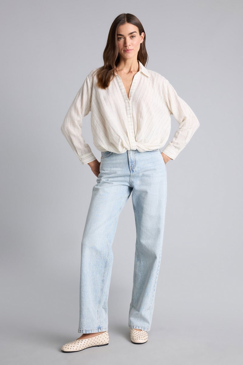 DeFacto Regular Fit Shirt Collar Striped Long Sleeve Shirt - Image 2