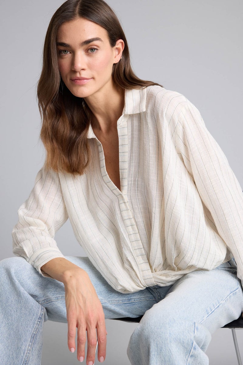 DeFacto Regular Fit Shirt Collar Striped Long Sleeve Shirt - Image 1