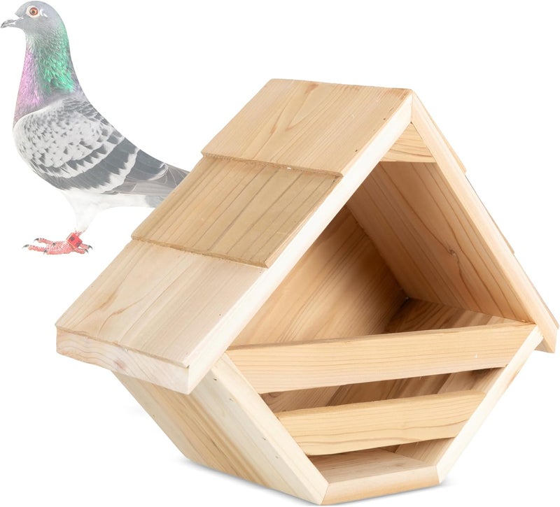 Punchau Cedar Open Mourning Dove Nesting Box for Outdoor - 14L x 11H x 6W Inches Bird Nesting Box - Outdoor Natural Rough Cut Cedar Dove Birdhouse for Outside Nesting - Image 1