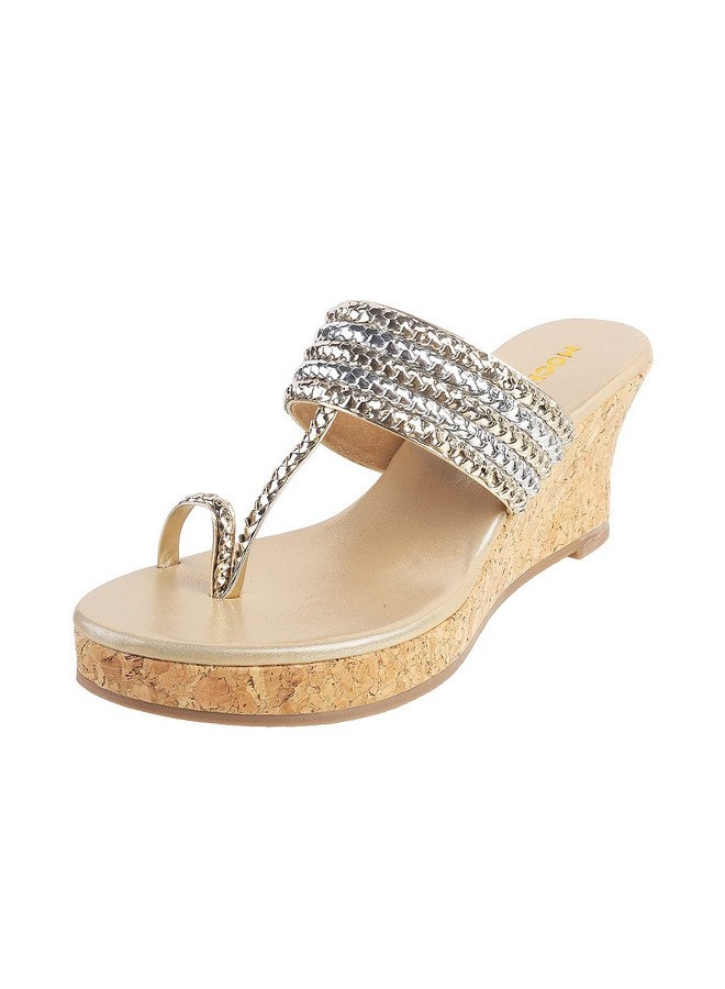 موتشي حذاء موتشي نسائي سهل الارتداء باللون الذهبي الصناعي (مقاس (6 المملكة المتحدة (39 الاتحاد الأوروبي)) - Image 1