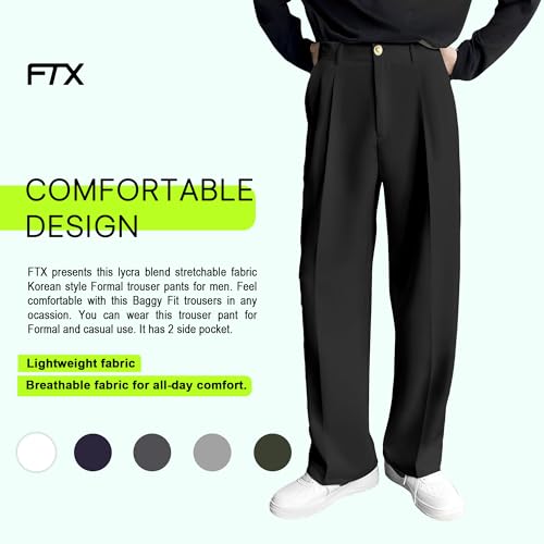 FTX Mens Loose Fit Mid Rise Trouser Black 30 - Image 4