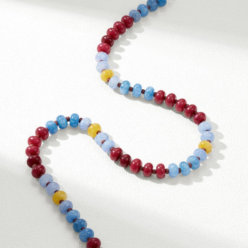 KissYan Beaded Necklaces for Women, Gemstone Bead Boho Choker, Natural Stone Handmade Fashion Autumn Winter Jewelry Gifts Seaside Sunset - Image 5
