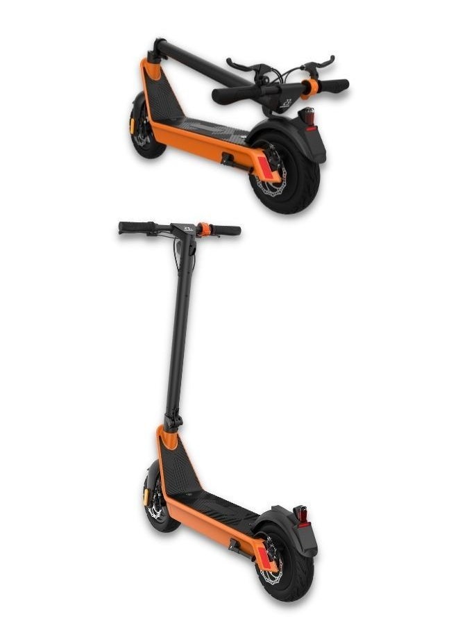 Crony X9 Plus 500w High Speed E-Scooter For Adults Foldable Portable Up To 45-60kilo/H Speed, 10’’ Off-Road Tires, 35-65km Range, 36v/15.6ah Battery, Lcd Display, Led Headlamp, Dual Disc Brakes, And Aluminum Alloy Frame Commuter Electric Scooter. Ideal For Urban Mobility, Last-Mile Commuting Skateboard, And Off-Road Adventures. Features Hydraulic Brakes Ebike, Bluetooth Connectivity, Mobile App Integration, Shock-Absorbing Tires, And A 120kg Weight Capacity. Fast-Charging, Lightweight, And Ergonomic Design For A Smooth, Safe Ride，Orange  - Image 5