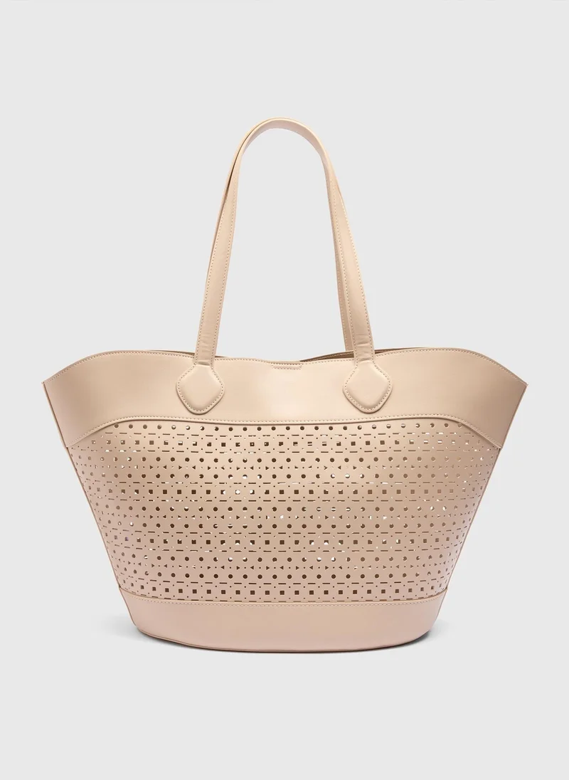 Matalan Beige Cut Out Winged Tote