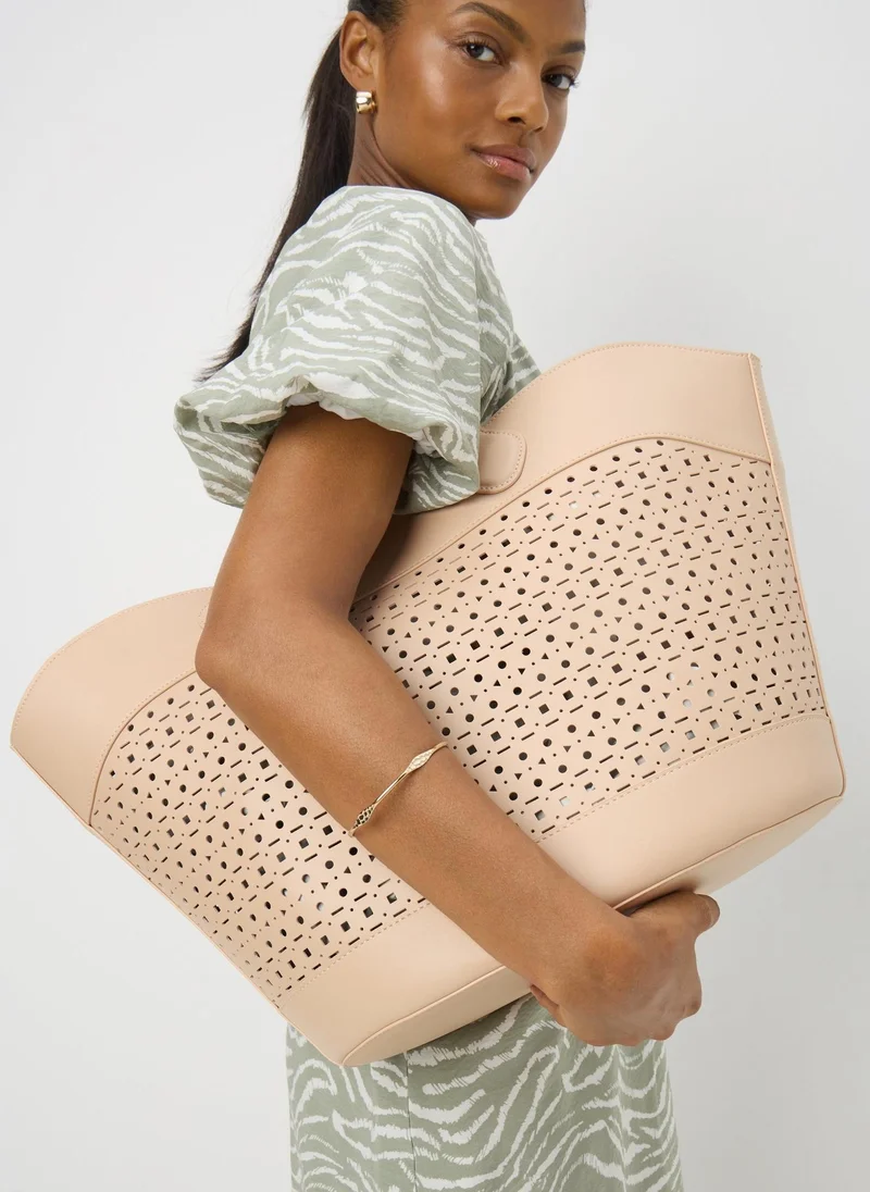 Matalan Beige Cut Out Winged Tote