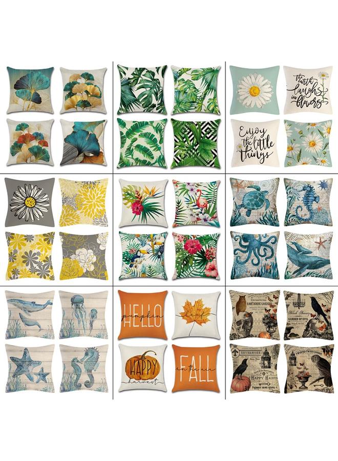 Bluejw New Four-piece Cartoon Pattern Pillow Decorative Set Home Sofa Cushion Decorative Linen Pillow Case  - Image 2