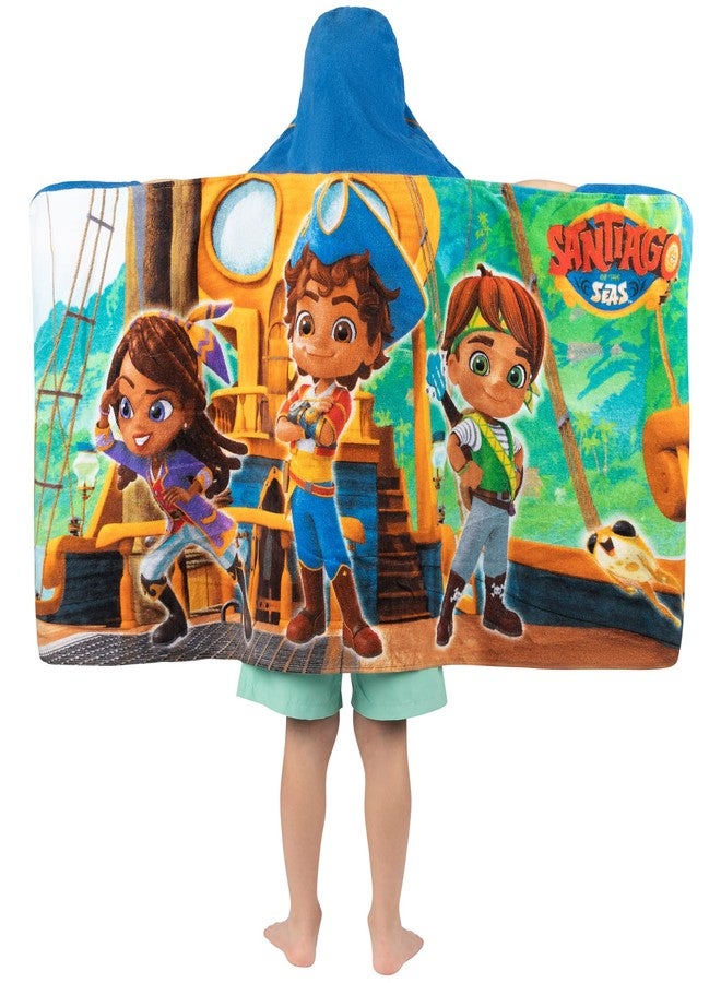 Franco Santiago Of The Seas Bath/Pool/Beach Soft Cotton Terry Hooded Towel Wrap, 24 in x 50 in, By Franco Kids - Image 3