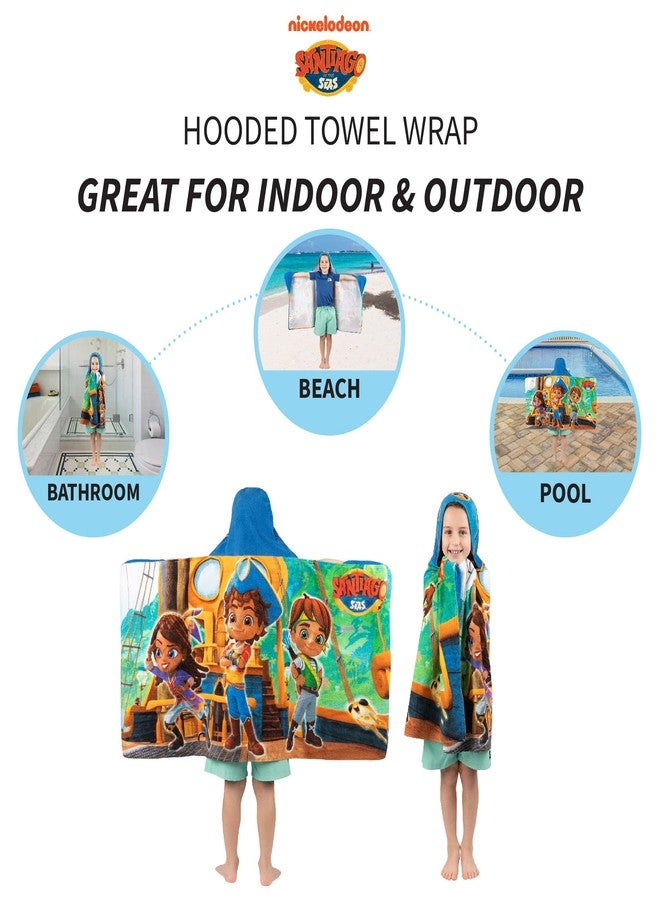 Franco Santiago Of The Seas Bath/Pool/Beach Soft Cotton Terry Hooded Towel Wrap, 24 in x 50 in, By Franco Kids - Image 4