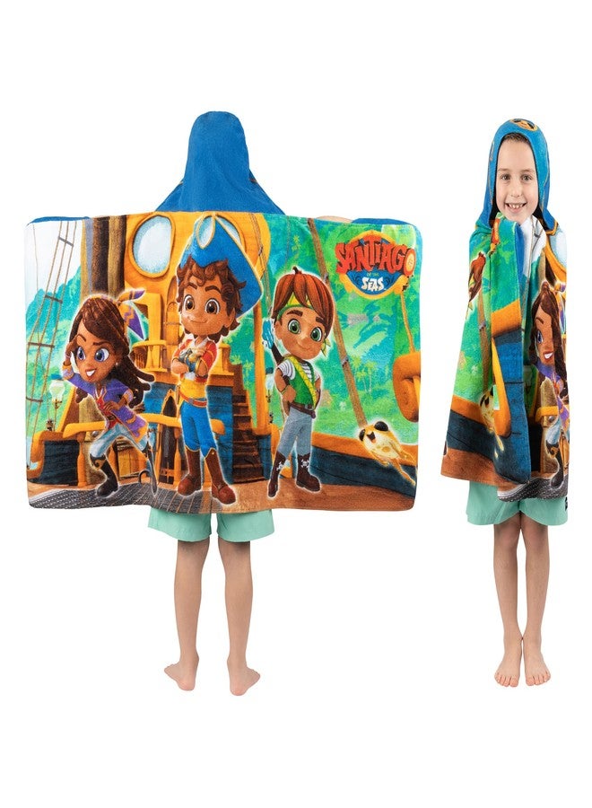 Franco Santiago Of The Seas Bath/Pool/Beach Soft Cotton Terry Hooded Towel Wrap, 24 in x 50 in, By Franco Kids - Image 1