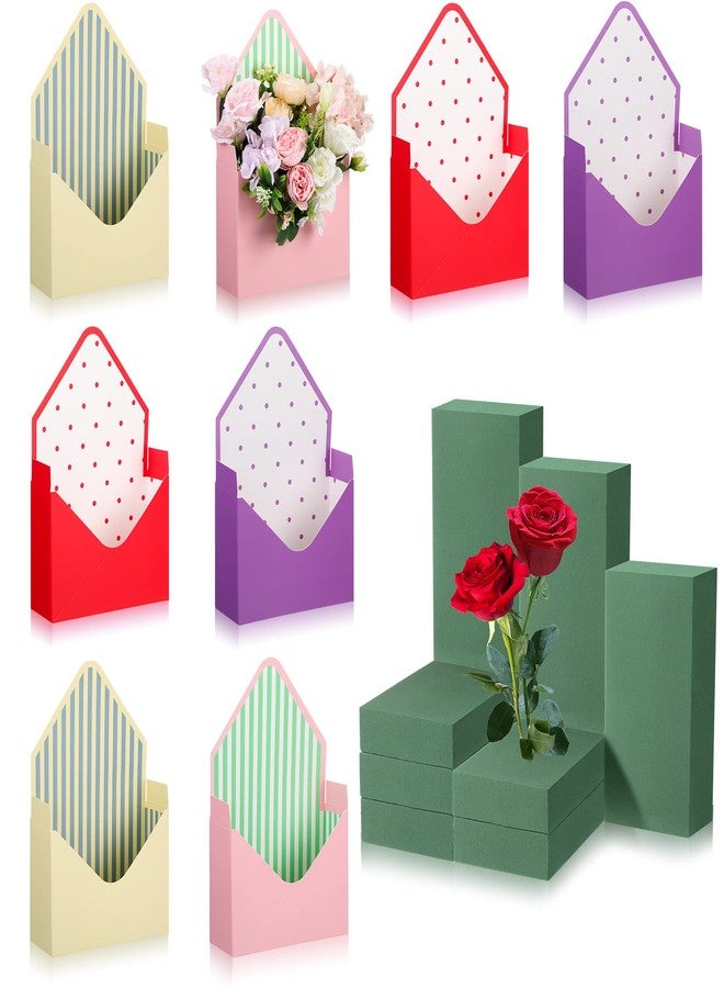 TaoBary 16 Pcs Mother's Day Florist Bouquet Envelope Boxes with Floral Foam Blocks, Paper Gift Boxes Flower Packaging Craft Paper Bag DIY Lovers for Wedding Birthday Party Decoration Supply - Image 1