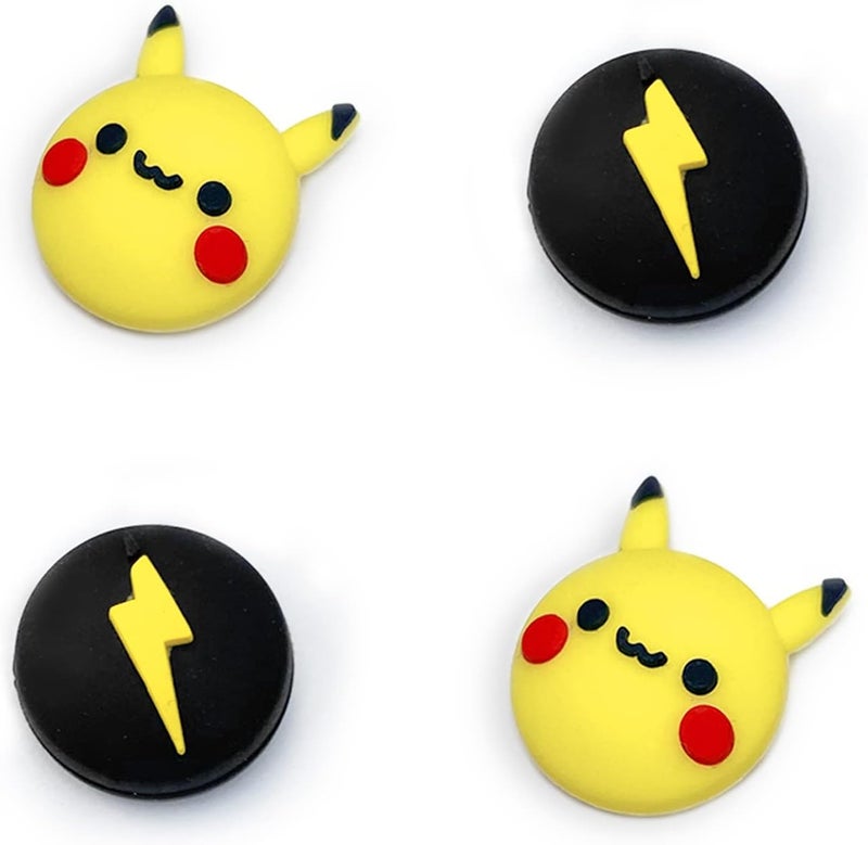 TIKOdirect Cute Thumb Grip Caps Compatible with Nintendo Switch Joy-con/OLED/Switch Lite, Kawaii Joystick Cap Grip 4PCS Soft Silicone Protective Ergonomic Button Cover, Yellow - Image 1