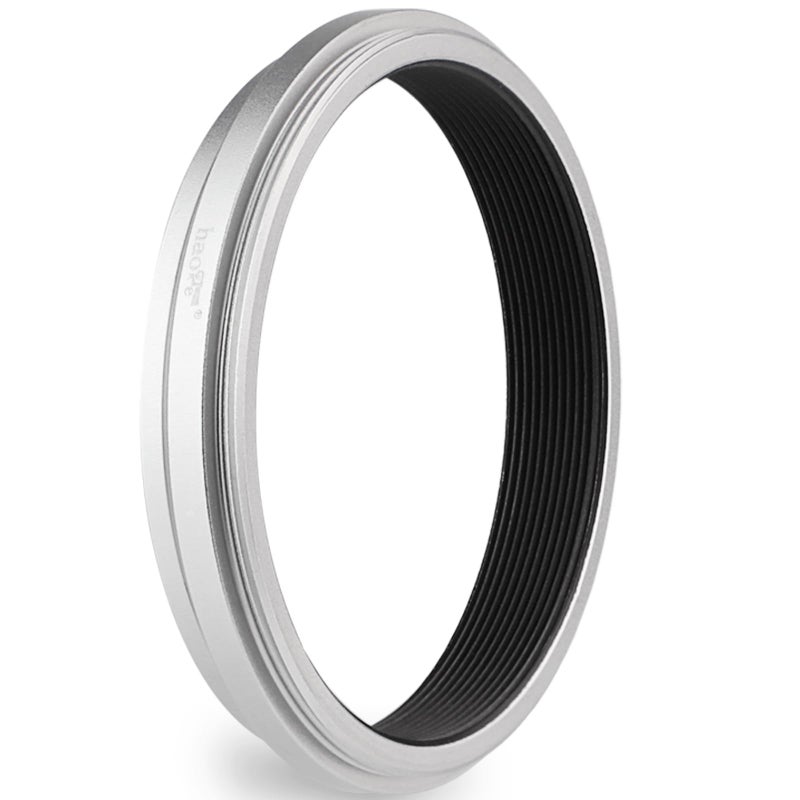 Haoge Lens Filter Adapter Ring for Fujifilm X100VI Fuji FinePix X100V Camera fit 49mm UV CPL ND Filter Lens Cap Replace Fujifilm AR-X100 Silver - Image 1
