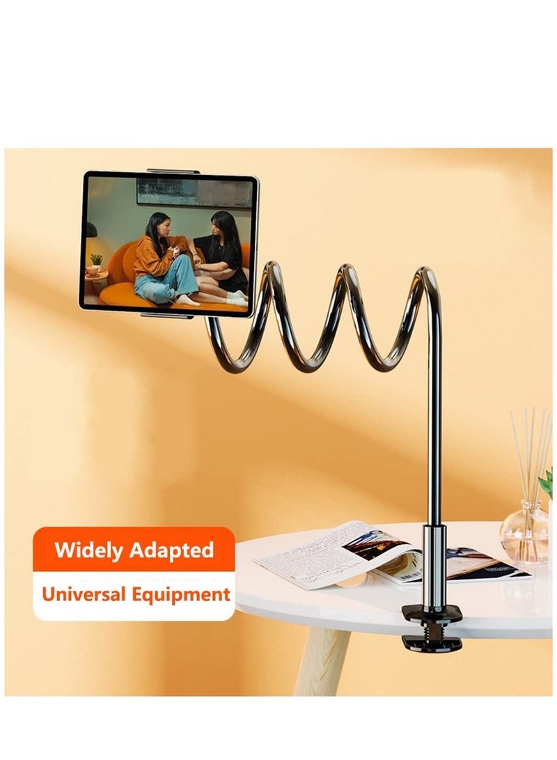 Arabest Gooseneck Cell Phone Holder Gooseneck Bed Phone Holder 360 Flexible Long Arm Lazy Bracket Desk Phone Stand Universal for Mobile Phones and Tablets Under 4.7-13 Inches (88cm, Black)  - Image 3