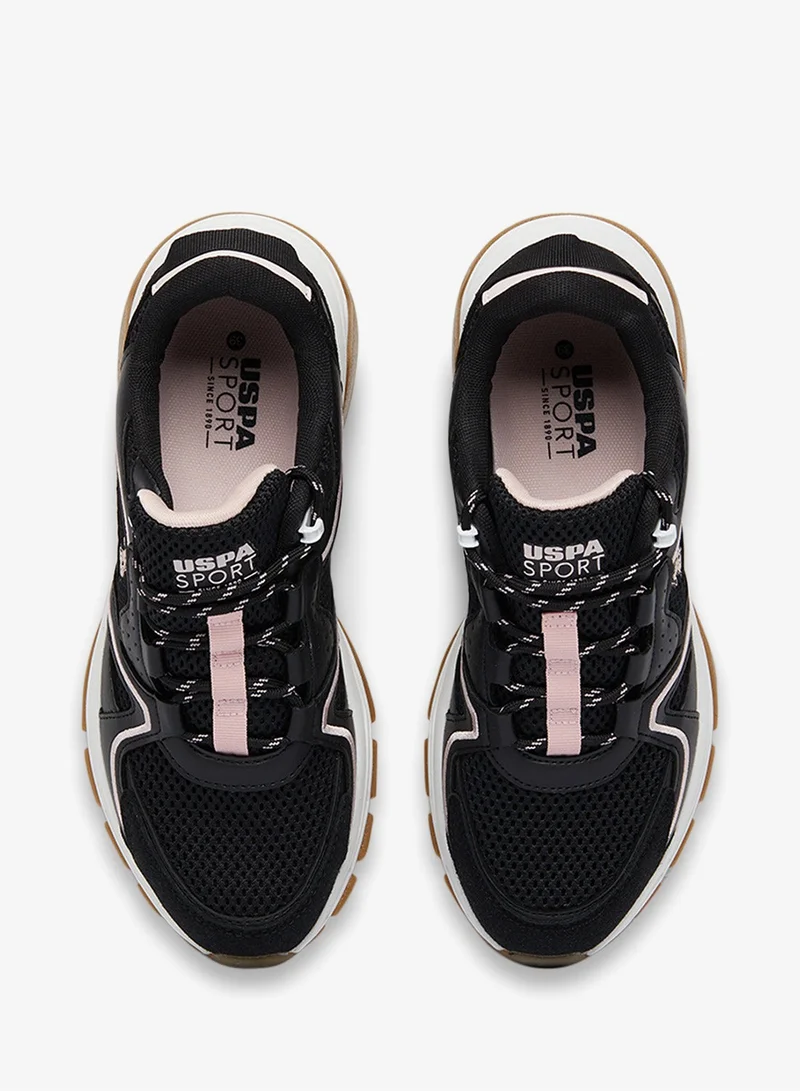 U.S. Polo Assn. Black Women's Black Low-Top Eye-Catching Performance Sneakers - For a Bold & Stylish look Shoes for Women | Best Price UAE