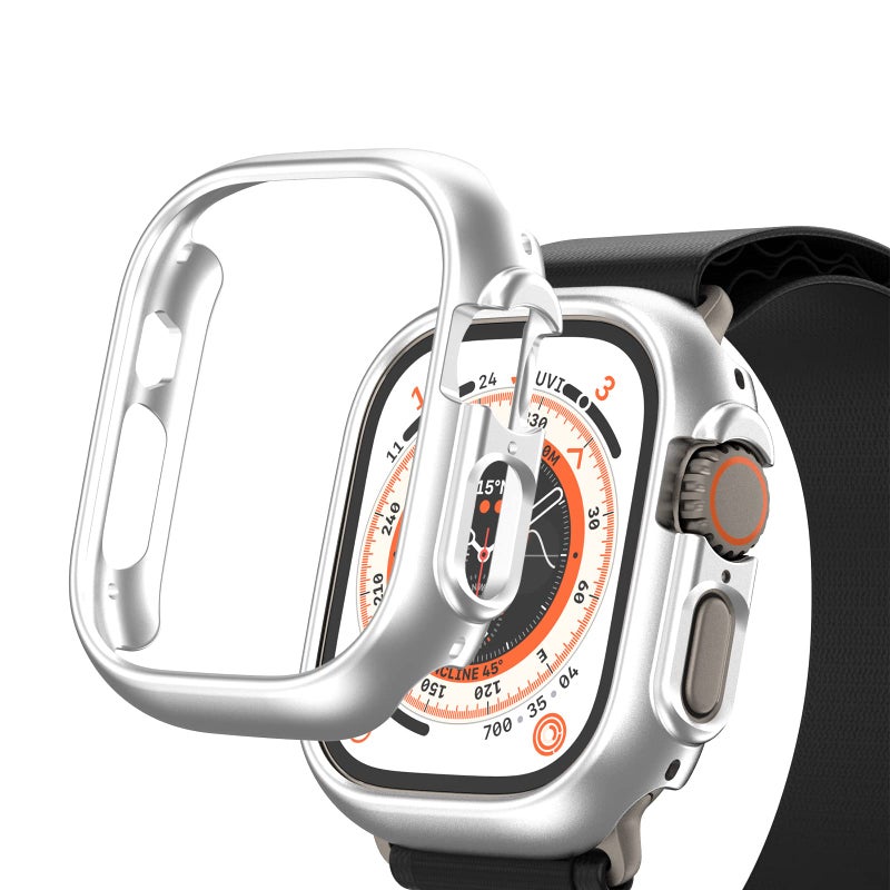 Cuteey Apple Watch Ultra 49mm 2-Pack Hard PC Case Bumper, No Screen Protector, Silver - Image 3