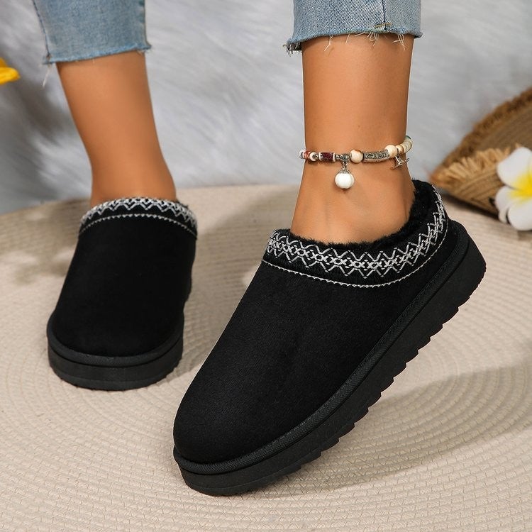 Plus Size Snow Boots Women'S Thick-Soled Fur Shoes Winter New National Fur One Fleece-Lined Warm Cotton Shoes - Image 2