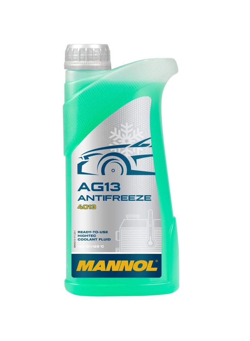 MANNOL 4013 AG13 Antifreeze | Ready to USE | HIGHTEC COOLANT Fluid | Green | Year-Round use | Reliable Protection | Prevents Corrosion | Deposits |  1 Litre - Image 1