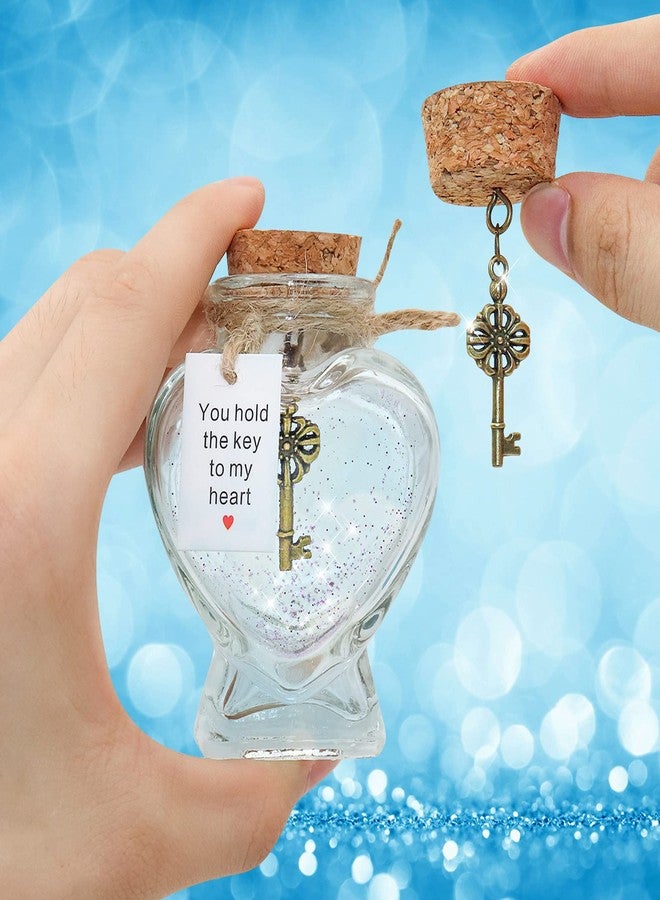 KBFUSHI You Hold the Key to My Heart -Handmade Creative Decorative Bottle Gift for Girlfriend Boyfriend Valentine’s Day,Christmas-Funny Ornament Gift for Wife Husband (Heart Shaped Jar) - Image 3