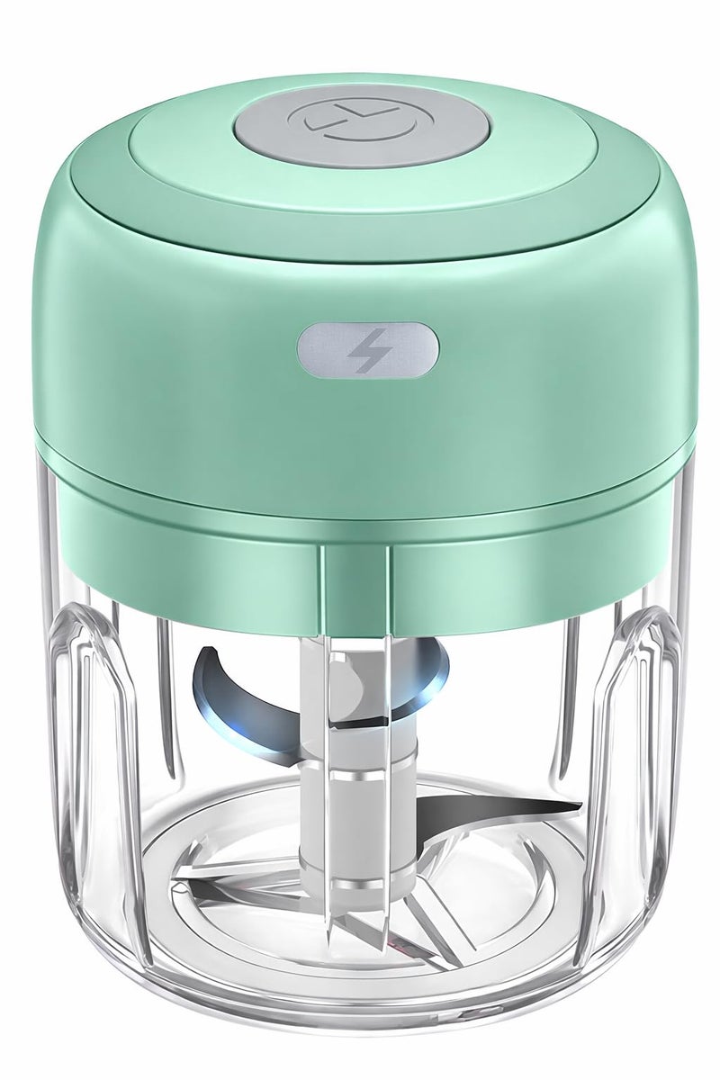 FUHUY Electric Mini Vegetable Chopper, Food Chopper, Garlic Slicer Veggie, Salad, Lettuce, Onion, Chili Crusher, Tomato Dicer Chopper Cutter & Ginger Meat Mincer for Kitchen, Portable USB Chopper (250ML) - Image 1