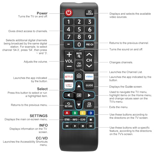 YOSUN (Pack of 2) for Samsung Smart TV Remote Control Universal Replacement Remote Compatible with Samsung Smart LCD LED HDTV 3D TVs BN59-01315J BN59-01315A BN59-01301A BN59-01199F BN59-01303A - Image 4