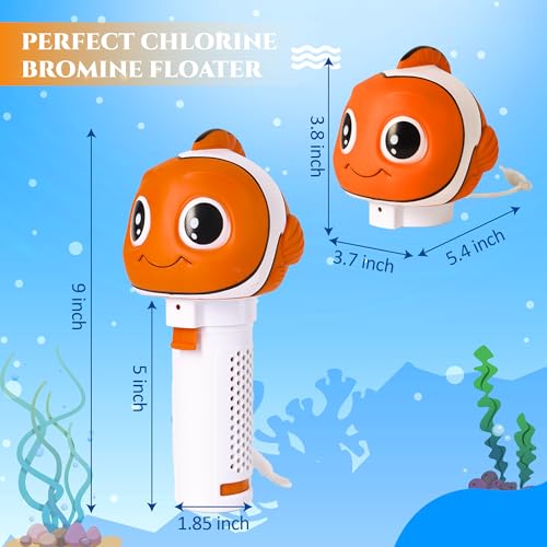 MKLZ Chlorine Floater, Small Floating Pool Chlorine Dispenser for 1 Inch Tablets, Mini Clown Fish Bromine Holder for Hot Tub, Spa, Swimming Pools - Image 5