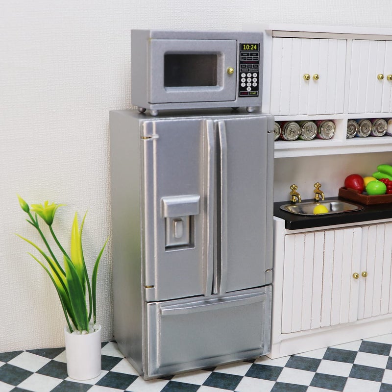 Cutemini Miniature Dollhouse Fridge 1:12 Furniture Decoration Accessories Mini Refrigerator Kitchen Living Room Scene Model Ornaments(A-White) - Image 4