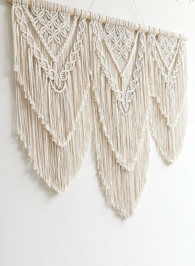 Achart Macrame Wall Hanging Large- Boho Wall Decor- large wall art- Wall Decor Living Room- Macrame Tapestry Boho Decor for Bedroom (Beige-H) - Image 4