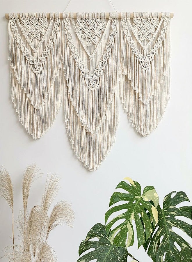 Achart Macrame Wall Hanging Large- Boho Wall Decor- large wall art- Wall Decor Living Room- Macrame Tapestry Boho Decor for Bedroom (Beige-H) - Image 2