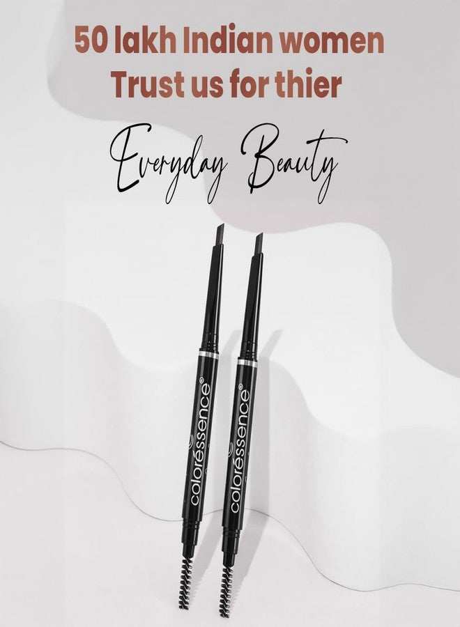 Coloressence 2-IN-1 Expert Eyebrow Pencil, Grey, 0.25gm | Brow Definer with Shaping Spoolie | Long Lasting | Matte Finish - Image 5