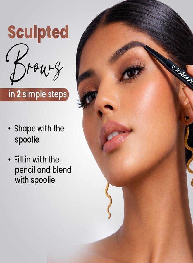 Coloressence 2-IN-1 Expert Eyebrow Pencil, Grey, 0.25gm | Brow Definer with Shaping Spoolie | Long Lasting | Matte Finish - Image 2