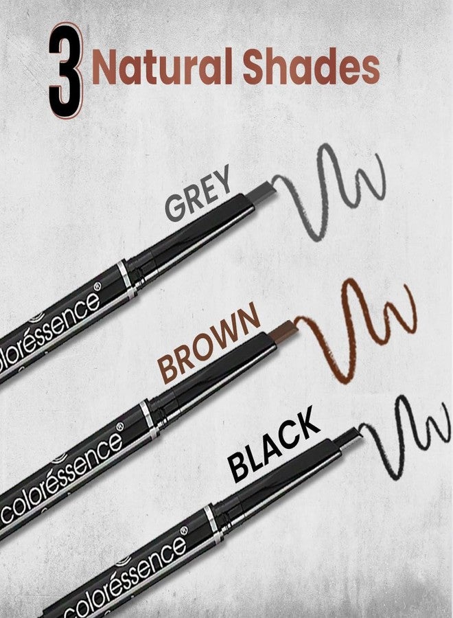 Coloressence 2-IN-1 Expert Eyebrow Pencil, Grey, 0.25gm | Brow Definer with Shaping Spoolie | Long Lasting | Matte Finish - Image 4