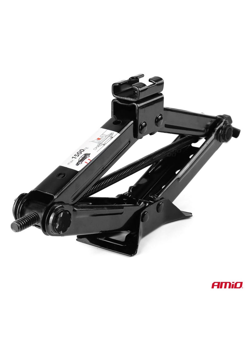 AMIO 1.5 Ton Scissor Car Jack with Ratchet Wrench & Gloves Heavy Duty Steel Lift Jack 1500 kg - Image 2