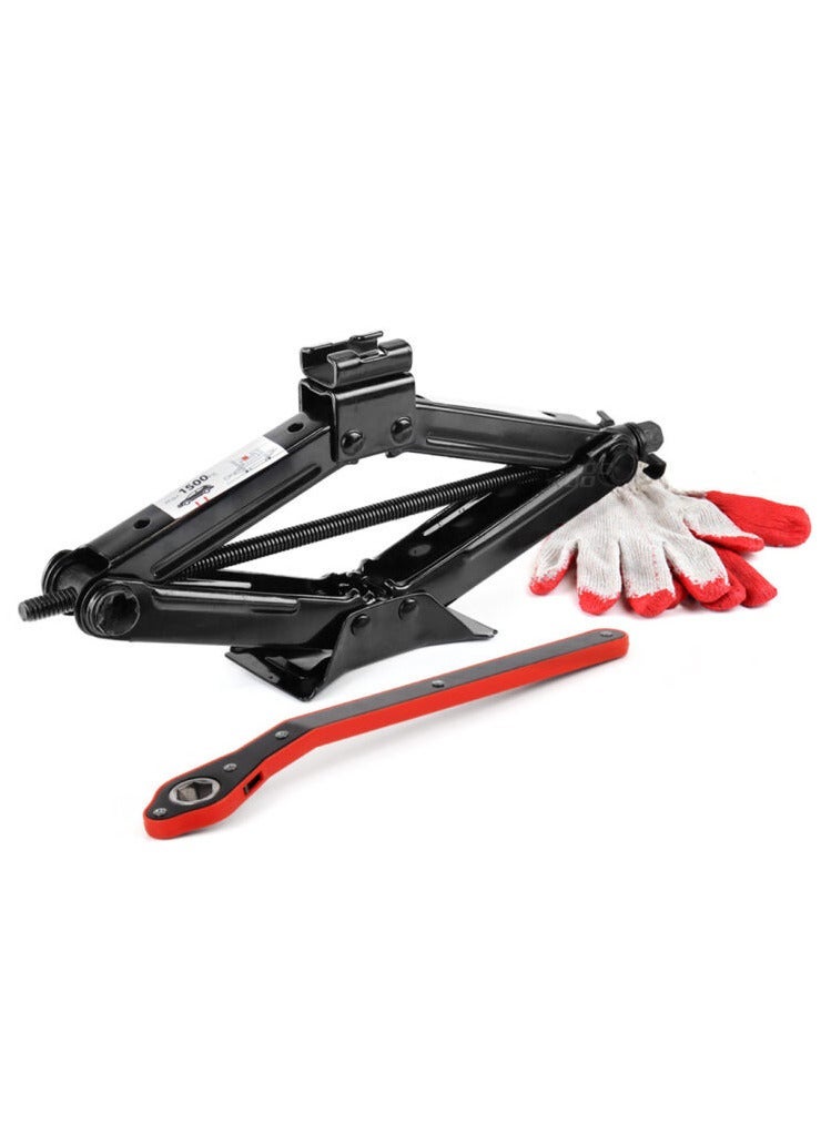 AMIO 1.5 Ton Scissor Car Jack with Ratchet Wrench & Gloves Heavy Duty Steel Lift Jack 1500 kg - Image 1