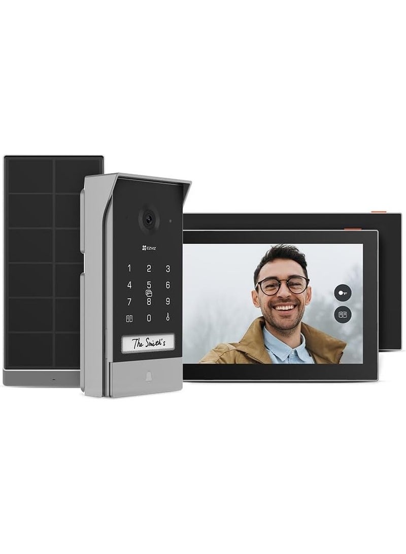 EZVIZ Battery Video Door Intercom with Solar Panel, 2K Intercom with Camera, 7 Inch Colour Touch Screen and 2-Way Audio, Dual Band, Door Intercom Supports Password, Halow Connection, EP7 - Image 1