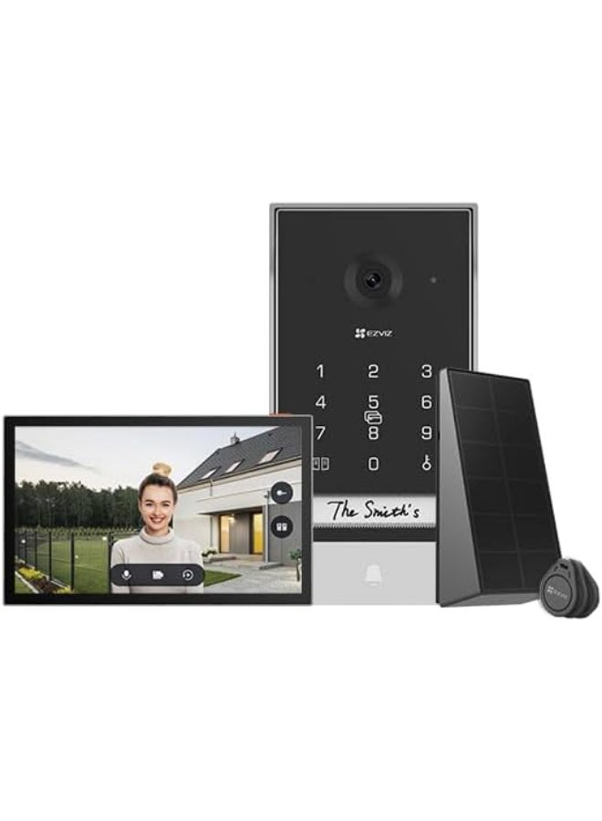 EZVIZ Battery Video Door Intercom with Solar Panel, 2K Intercom with Camera, 7 Inch Colour Touch Screen and 2-Way Audio, Dual Band, Door Intercom Supports Password, Halow Connection, EP7 - Image 5