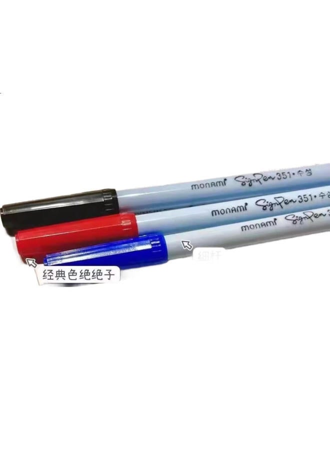 Monami Imported Water-Based Gel Pen 0.7Mm Minimalist Style For Study, Office, Signing, Outlining, Hand-Drawn Sketching Sign Pen351 Black 12-Pack 04010-01 - Image 1