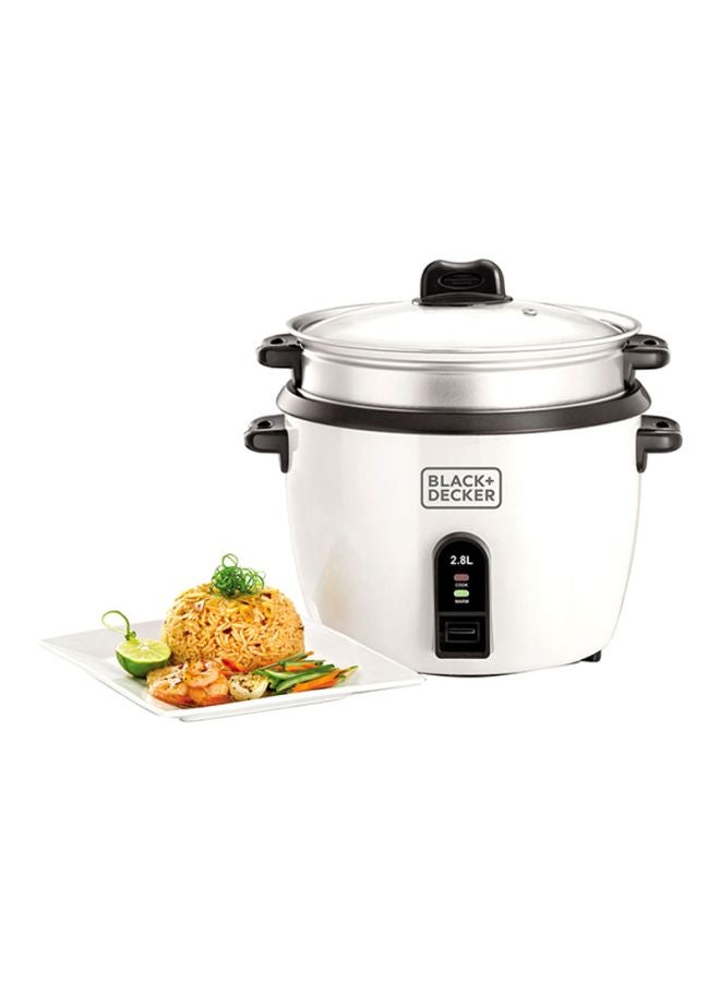 BLACK+DECKER Cup Rice Cooker 2.8 L 1100 W RC2850-B5 White/Black/Silver - Image 3
