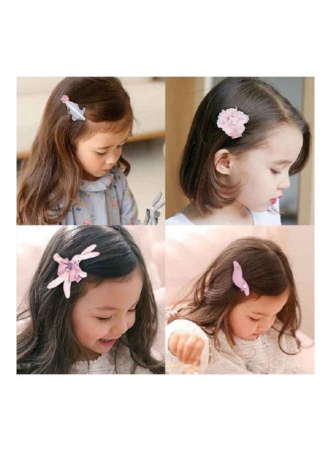 نيبمينينت 10-Piece Cartoon Children Bow Hair Rope Rabbit Ears Lace Princess Band Grey - Image 3