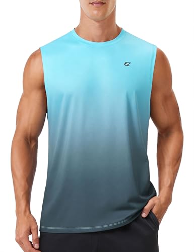 EZRUN Men's Sleeveless Shirt Quick Dry UPF 50+ Swim Beach Shirts Gym Workout Muscle Athletic Summer Tank Top Big and Tall - Image 1