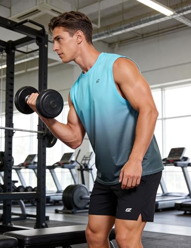 EZRUN Men's Sleeveless Shirt Quick Dry UPF 50+ Swim Beach Shirts Gym Workout Muscle Athletic Summer Tank Top Big and Tall - Image 3