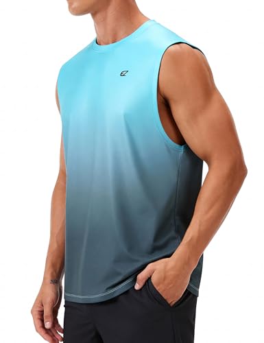 EZRUN Men's Sleeveless Shirt Quick Dry UPF 50+ Swim Beach Shirts Gym Workout Muscle Athletic Summer Tank Top Big and Tall - Image 2