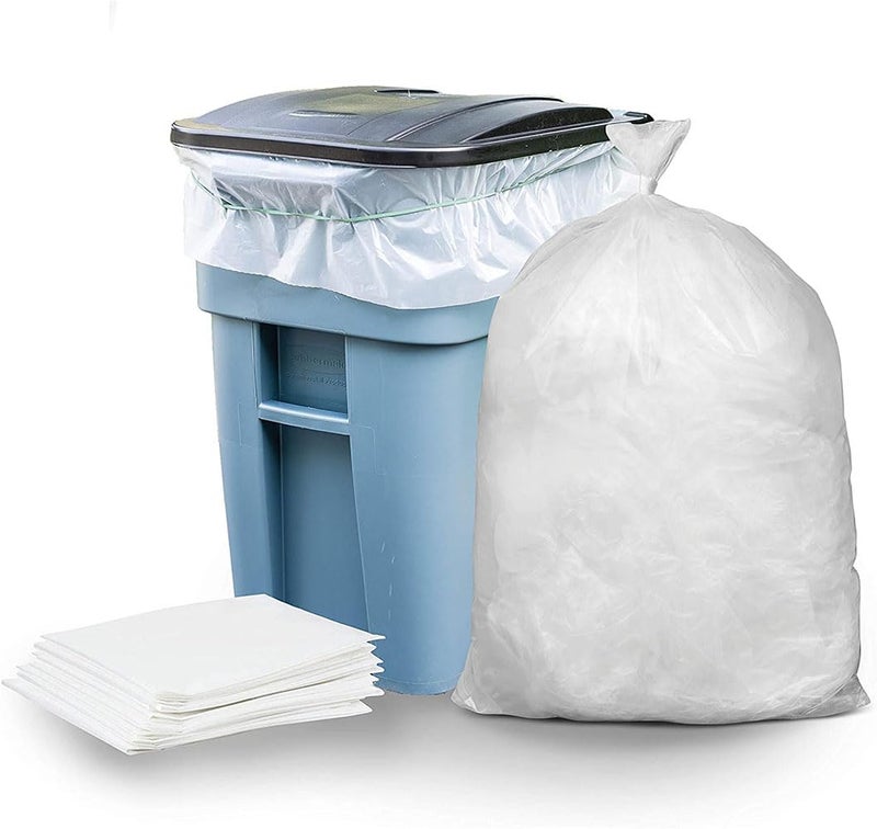 Plasticplace W33LDC1 33 Gallon Trash Bags 12 Mil Clear Heavy Duty Garbage Can Liners 33 x 39 100 Count