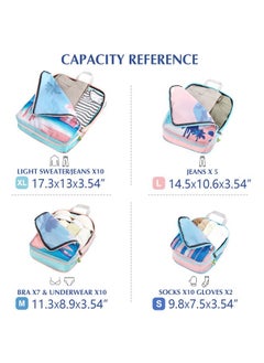 Gonex Gonex Compression Packing Cubes, 4pcs Expandable Storage Travel Luggage Bags Organizers, Travel Cubes for Suitcase Carry On (Coconut Palm)  - Image 4