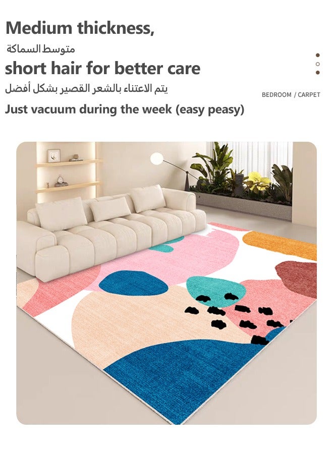 oldlaiben Baby Play Mats for Floor, 140*200cm Crawling Mat for Playpen, Washable and Non Slip Baby Play Mat, Thicken Crystal Velvet Playmats for Babies and Toddlers Infants, For Bedroom, Playroom, Living Room, Baby Room, Children's Room（Multicolour A）  - Image 5
