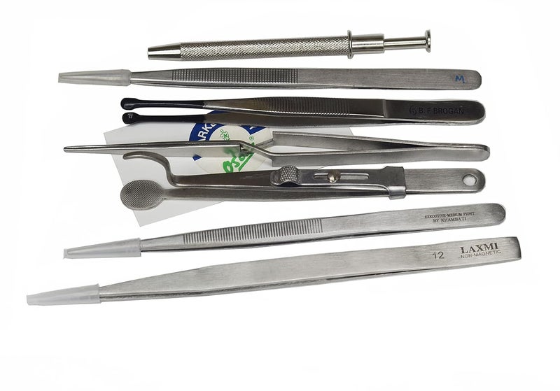 SWISSO Oscar Jewellery Gems Diamond Tweezers Holder Pickup Tool for Gems Beads Jewellery Making Kit 7pc - Image 1